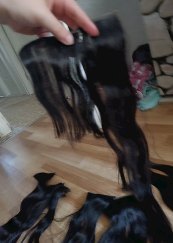 gerçek saç çit çit peruk - Görsel 8