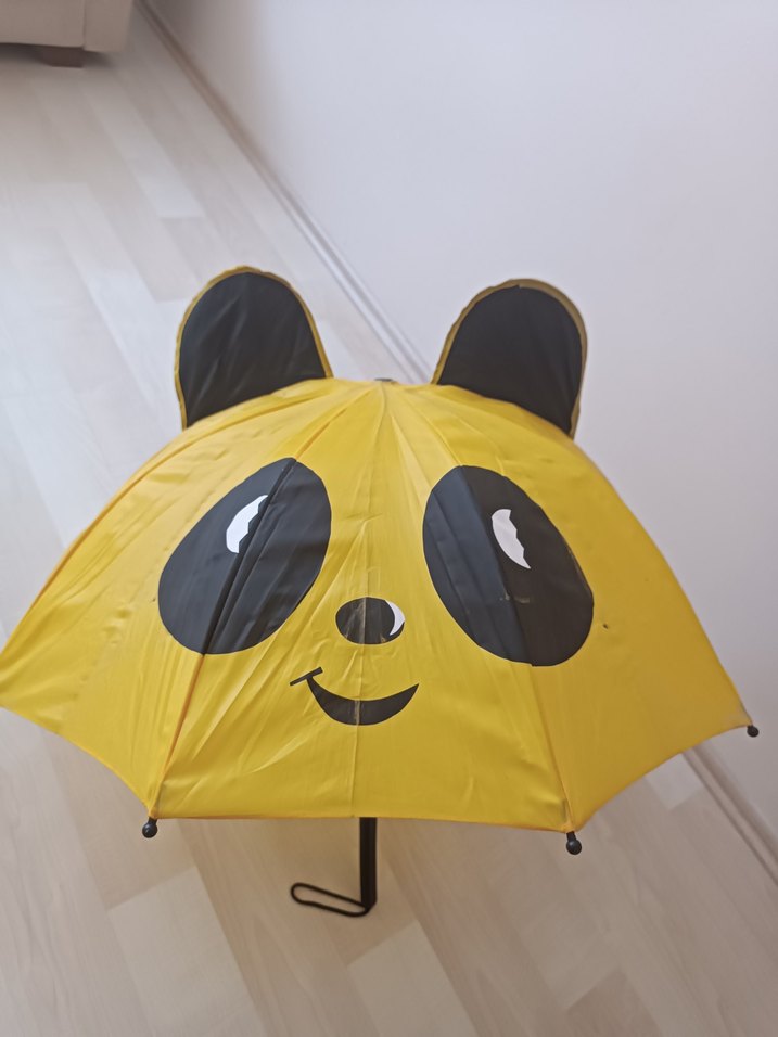 Sarı Panda Figürlü Kadın Şemsiye - Görsel 3