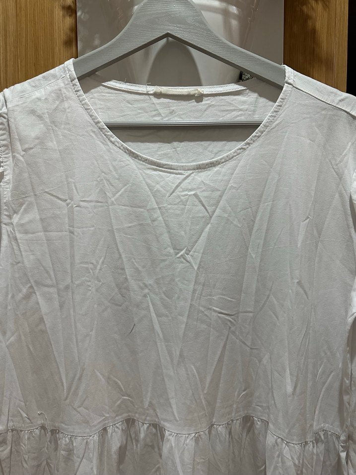 Kadın Beyaz Uzun Keten Elbise - Görsel 2