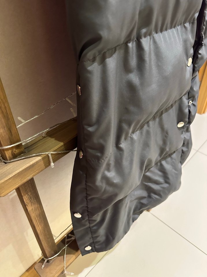 Düğmeli Uzun Gri Kadın Yelek - Görsel 5