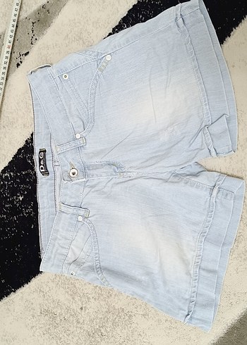 Kadın Beyaz Mini Denim Şort - Görsel 3