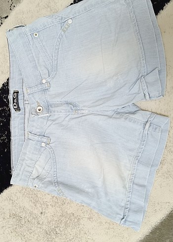 Kadın Beyaz Mini Denim Şort - Görsel 2