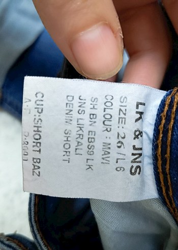 Kadın Mavi Denim Şort Rahat Kesim - Görsel 6