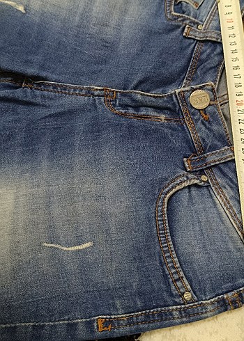 Kadın Mavi Denim Şort Rahat Kesim - Görsel 5