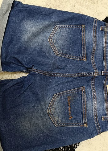 Kadın Mavi Denim Şort Rahat Kesim - Görsel 3