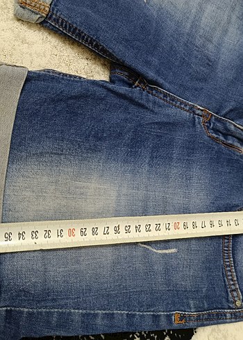 Kadın Mavi Denim Şort Rahat Kesim - Görsel 4