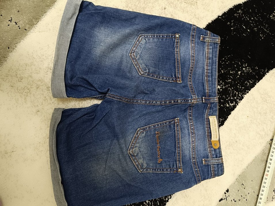 Kadın Mavi Denim Şort Rahat Kesim - Görsel 3