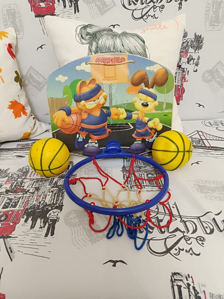 Renkli Garfield Temalı Mini Basketbol Seti - Görsel 2