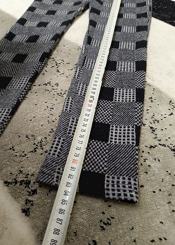 Gri Kareli Midi Kadın Kumaş Pantolon - Görsel 3