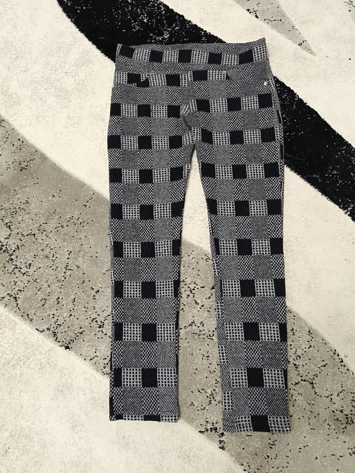 Gri Kareli Midi Kadın Kumaş Pantolon - Görsel 2