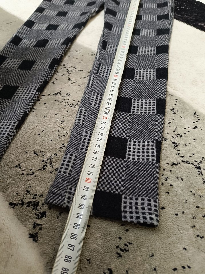 Gri Kareli Midi Kadın Kumaş Pantolon - Görsel 3