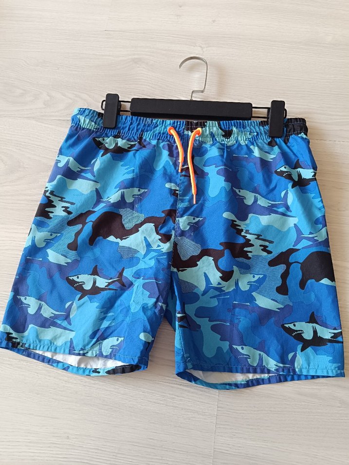 Erkek Çocuk Mavi Köpek Balığı Desenli Şort - Görsel 2