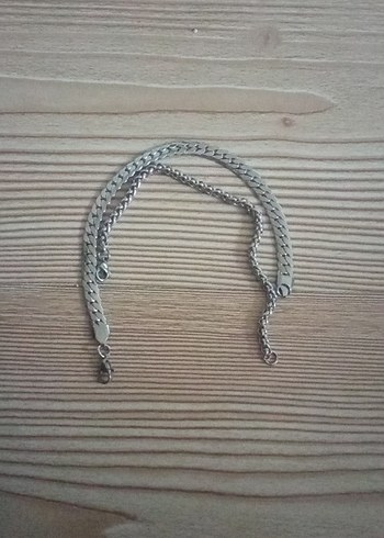 celik Zincir Detaylı Bileklik  2 li - Görsel 4