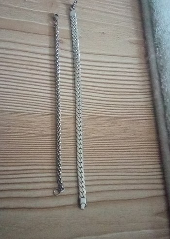 celik Zincir Detaylı Bileklik  2 li - Görsel 2