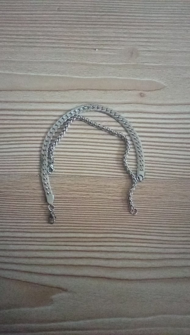 celik Zincir Detaylı Bileklik  2 li - Görsel 4