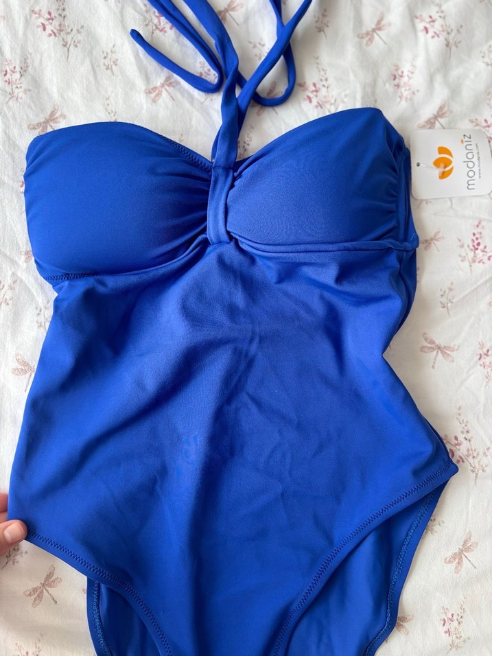 Mavi İp Askılı Kadın Mayo Etiketli - Görsel 2