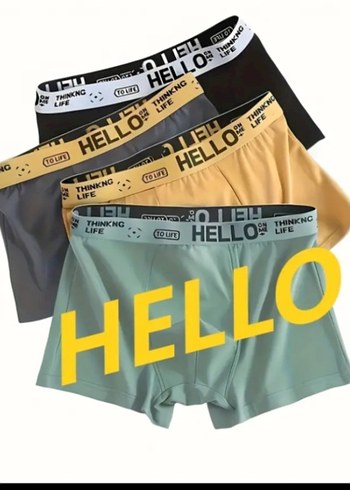 Hello yazılı erkek boxer