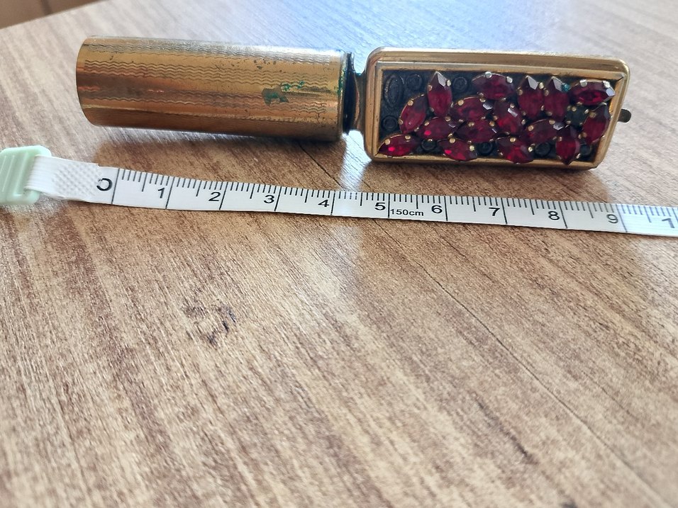 Çok eski taşlı Ruj kapağı Antika - Görsel 3