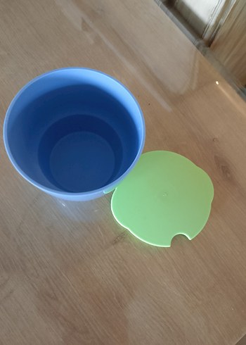 Tupperware Mavi Plastik Kapaklı Kase - Görsel 3