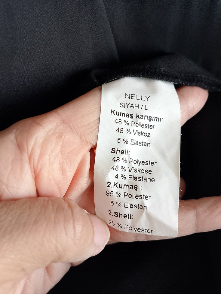 Siyah V Yaka Drapeli Midi Elbise - Görsel 4