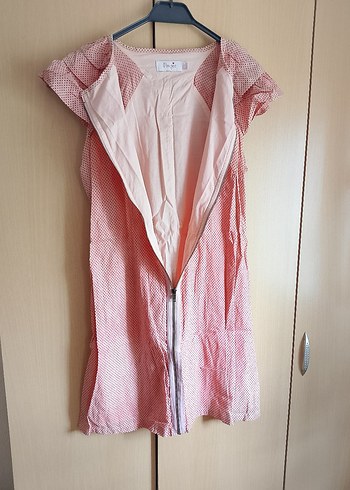 Pembe Kısa Kollu Elbise - Görsel 5