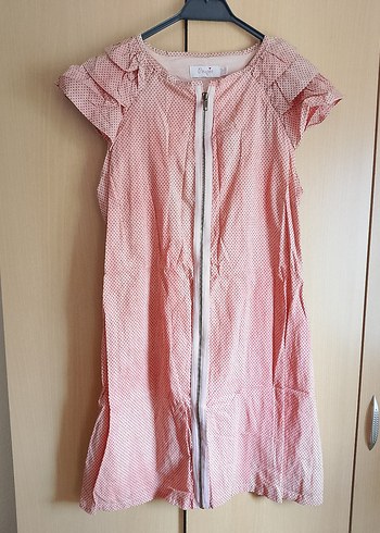 Pembe Kısa Kollu Elbise