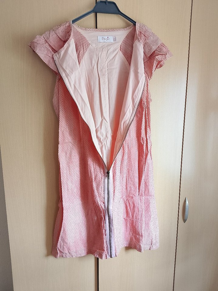 Pembe Kısa Kollu Elbise - Görsel 5