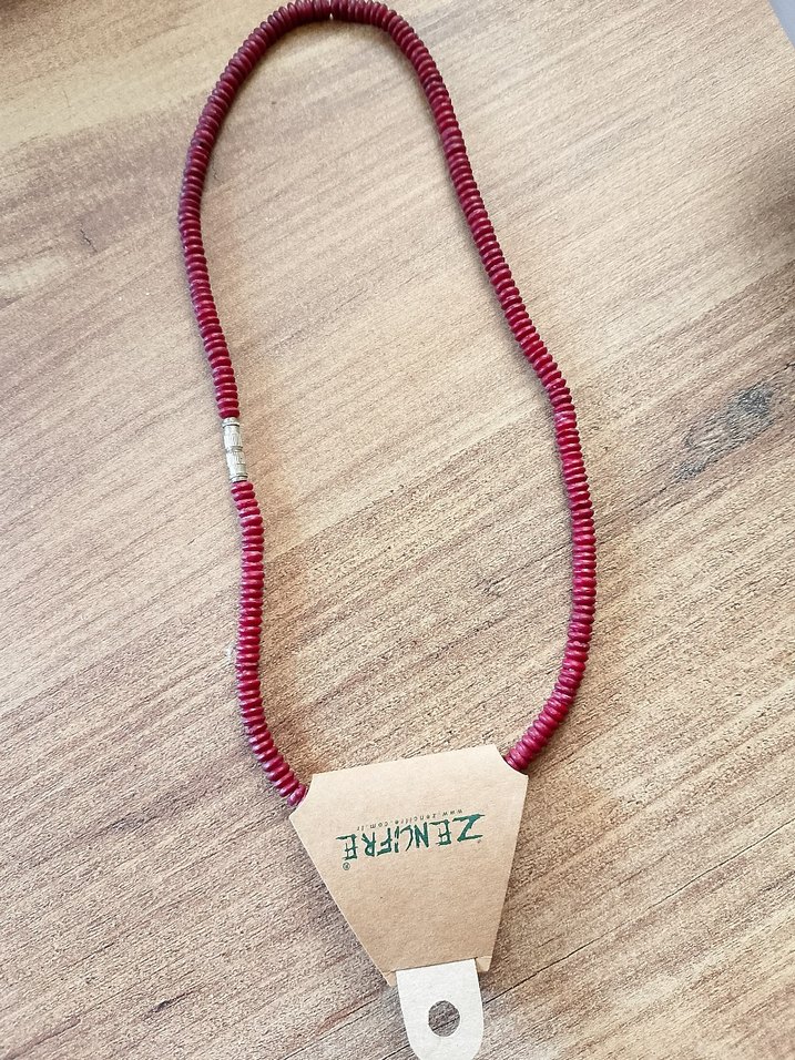 Bordo Boncuklu Bohem Kadın Kolye - Görsel 2