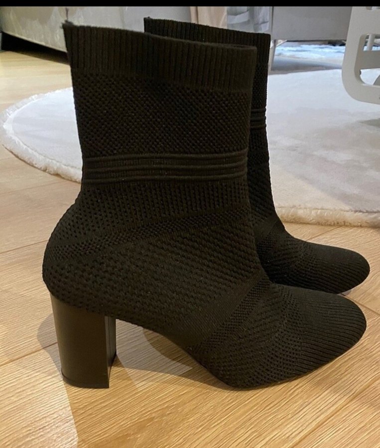 Siyah Örgü Kadın Topuklu Bot - Görsel 2