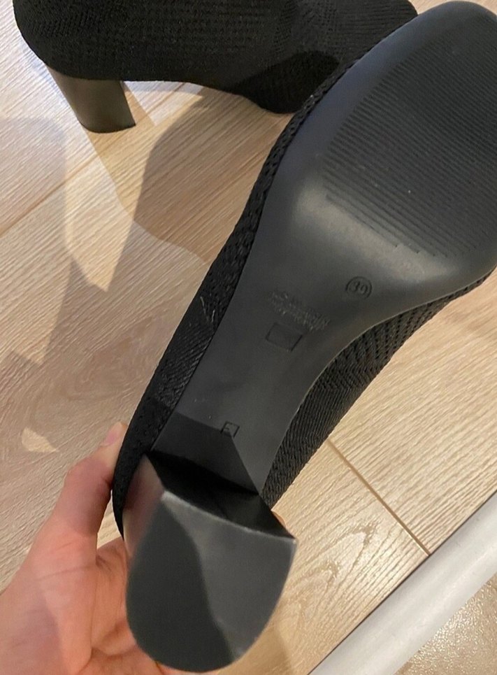 Siyah Örgü Kadın Topuklu Bot - Görsel 3