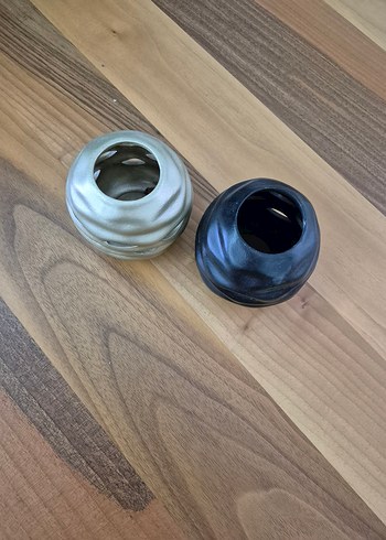 Siyah ve Gri Dekoratif mumluk Seti - Görsel 2