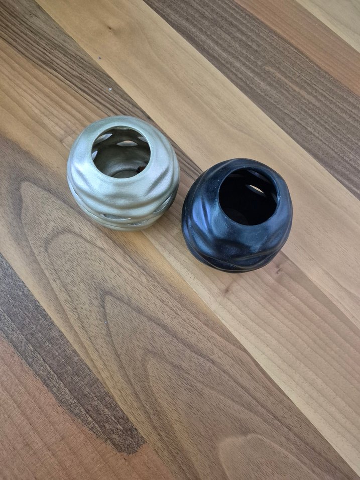 Siyah ve Gri Dekoratif mumluk Seti - Görsel 2