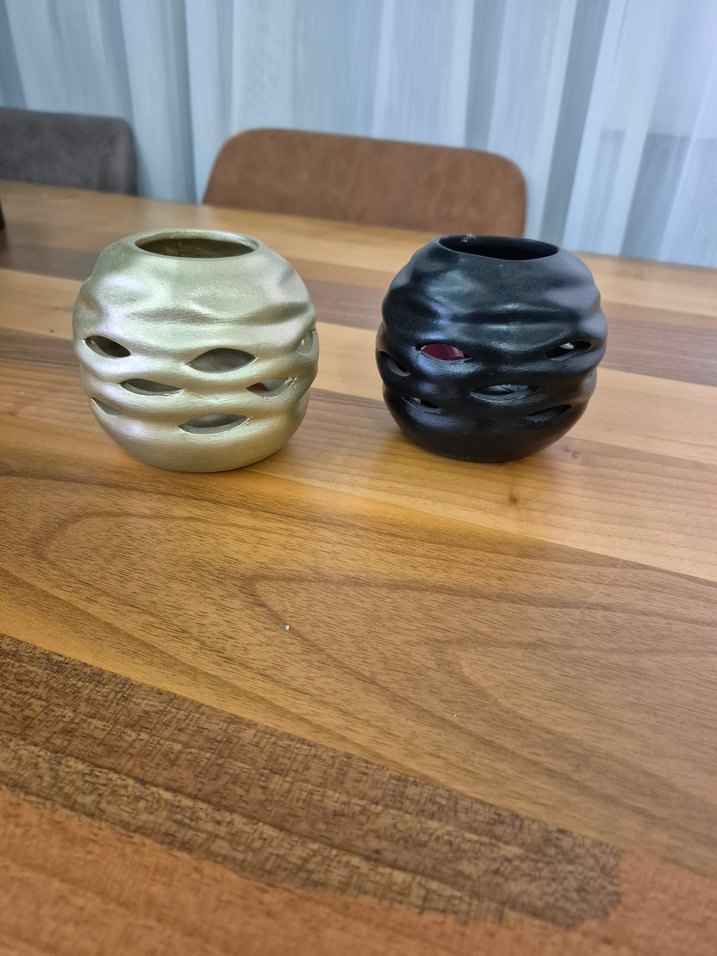 Siyah ve Gri Dekoratif mumluk Seti - Görsel 3