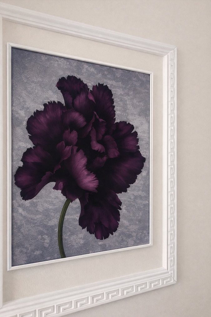 Koyu Mor Çiçek Temalı Tablo - Görsel 2