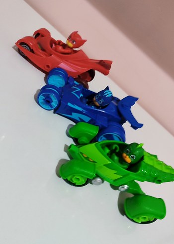 Beden pijamaskeliler Pjmasks Renkli 3'lü Araçlı Figür Seti