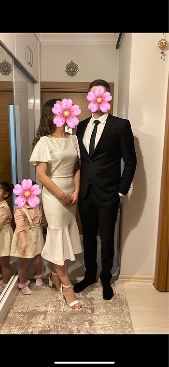 36 Beden beyaz Renk Söz elbisesi