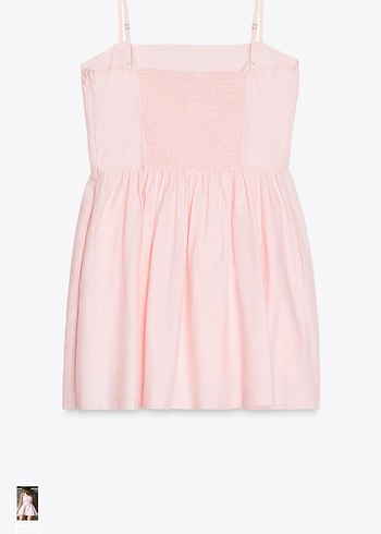 s Beden pembe Renk Zara çiçek desenli poplin elbise