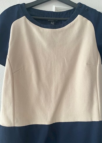 Mavi-Beyaz Hamile Kısa Kollu Tişört - Görsel 2