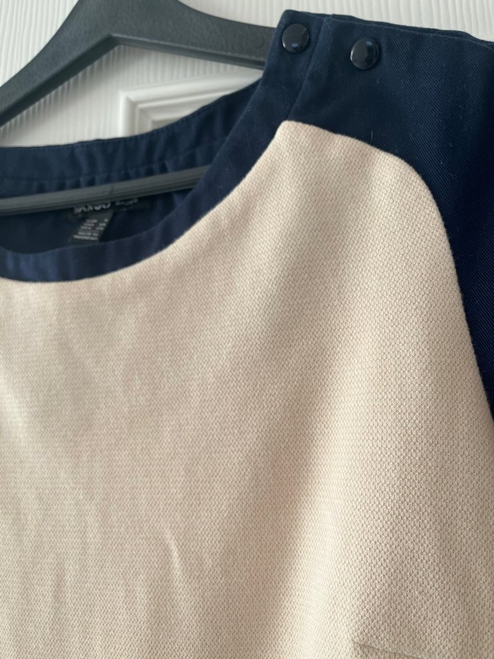 Mavi-Beyaz Hamile Kısa Kollu Tişört - Görsel 3