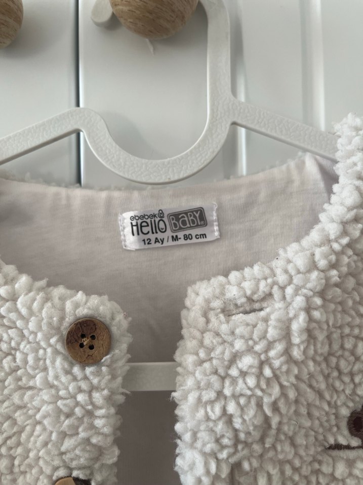 Düğmeli Kız Çocuk Beyaz Yelek - Görsel 3