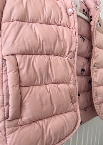 Kız Çocuk Pembe Kapitone Mont - Görsel 5