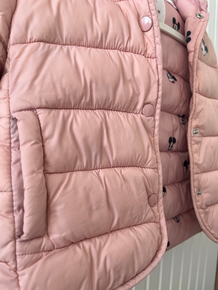 Kız Çocuk Pembe Kapitone Mont - Görsel 5