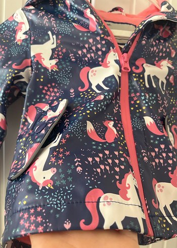 Kız Çocuk Çok Renkli Baskılı Yağmurluk - Görsel 2