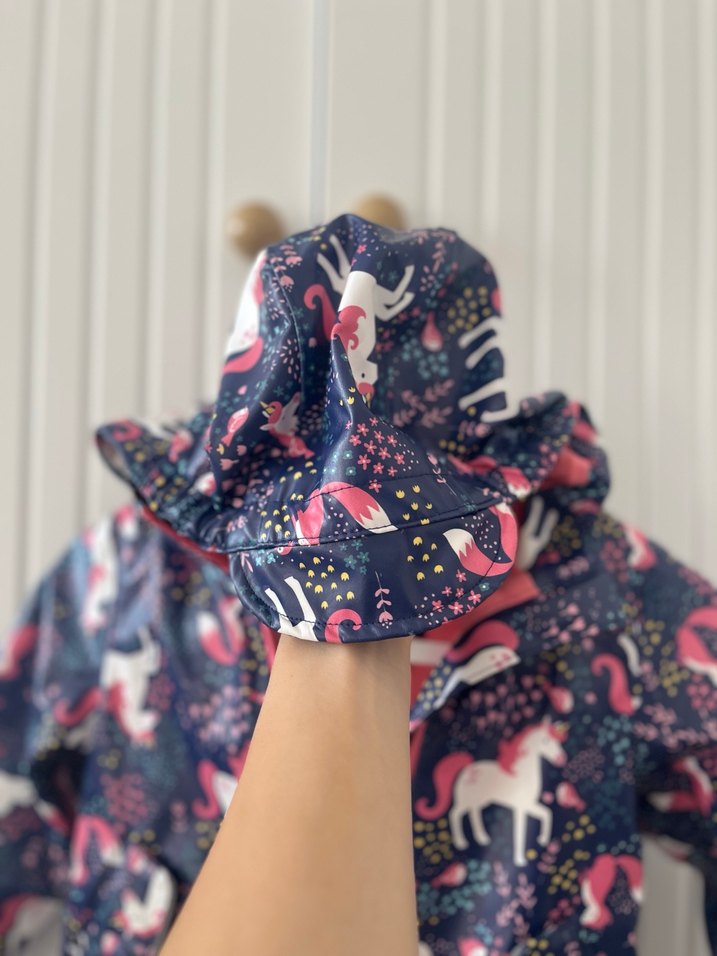 Kız Çocuk Çok Renkli Baskılı Yağmurluk - Görsel 5