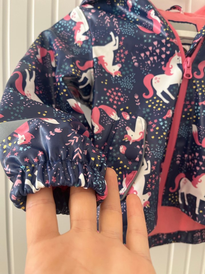 Kız Çocuk Çok Renkli Baskılı Yağmurluk - Görsel 3