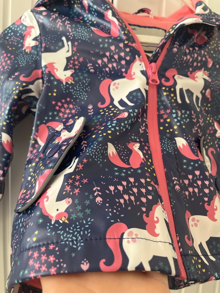 Kız Çocuk Çok Renkli Baskılı Yağmurluk - Görsel 2