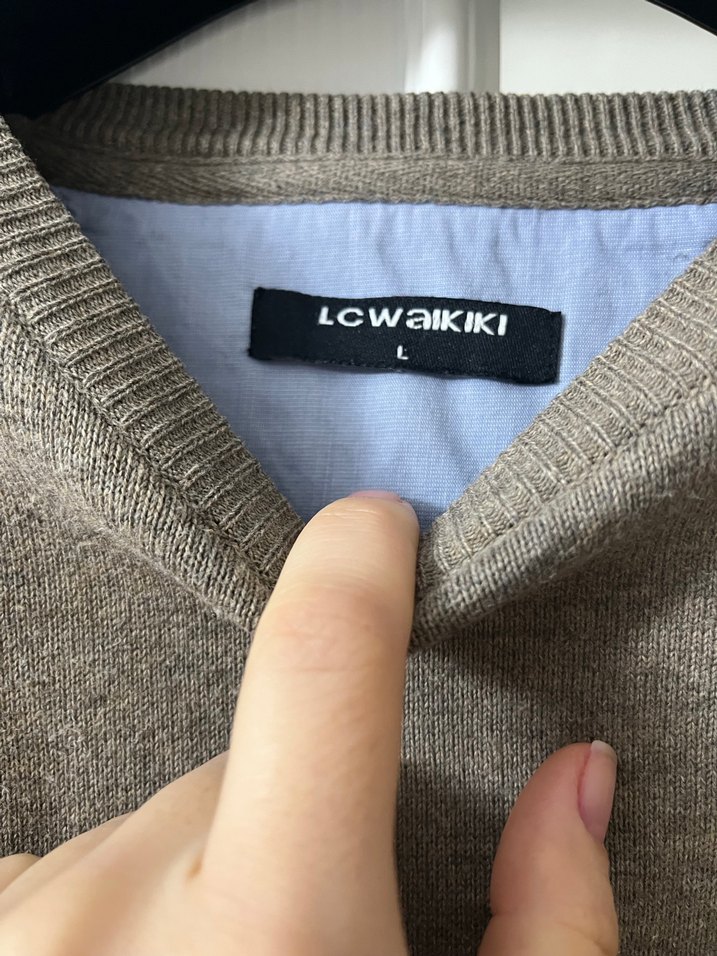 Bej Renkli Erkek Keten Kazak - Görsel 5