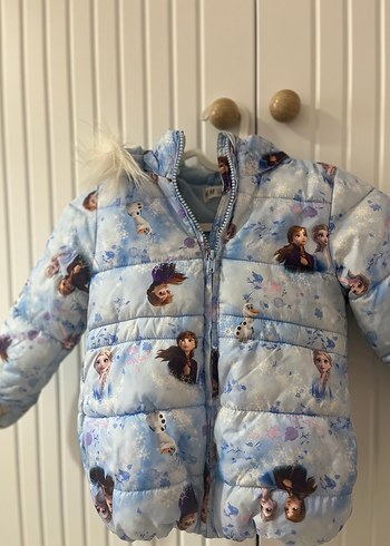 Peluş Detaylı Mavi Kız Çocuk Mont - Görsel 2