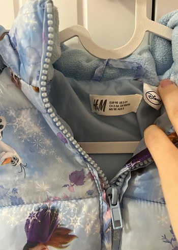 Peluş Detaylı Mavi Kız Çocuk Mont - Görsel 4