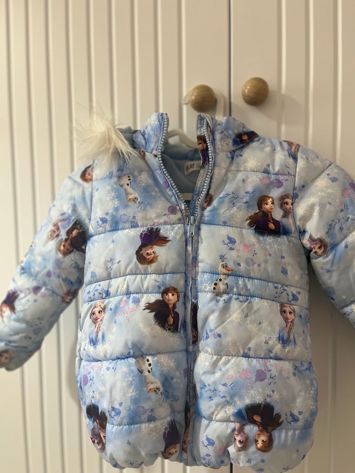 Peluş Detaylı Mavi Kız Çocuk Mont - Görsel 2